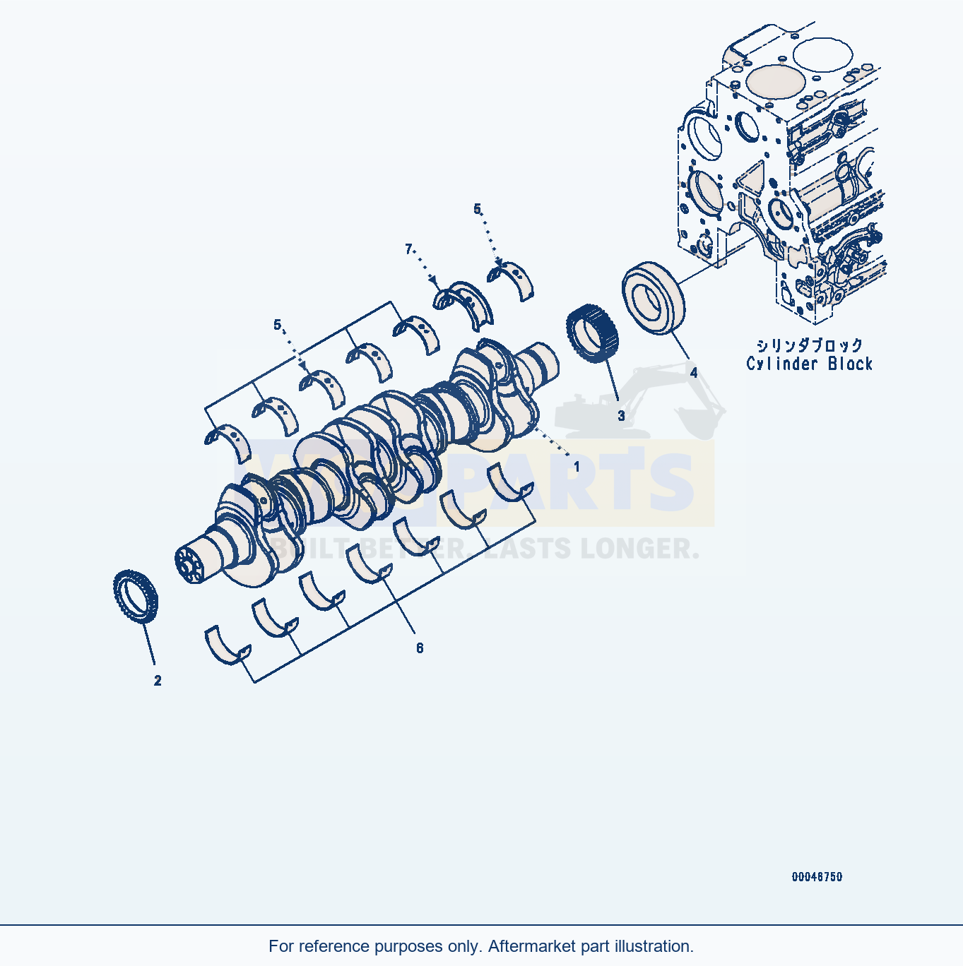 Komatsu WA320-6 Crankshaft (#26534228-) Serial 70291-UP parts diagram