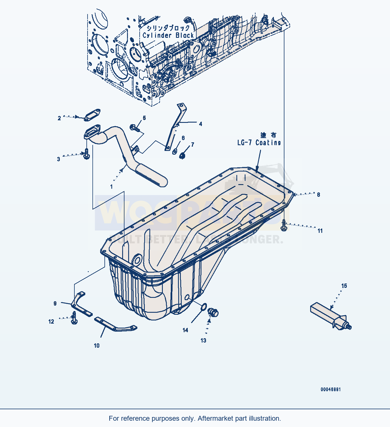 Komatsu WA320-6 Engine Oil Pan (Aop10-001001) parts diagram
