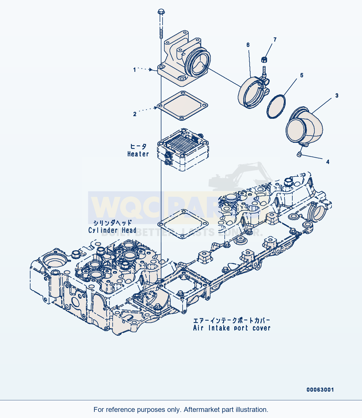 Komatsu WA320-6 Air Intake Connector (Aic00-001001) parts diagram