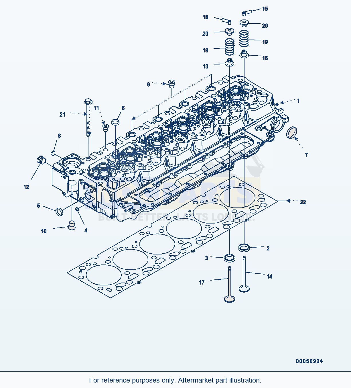 Komatsu WA320-6 Cylinder Head Serial H62051 - UP parts diagram