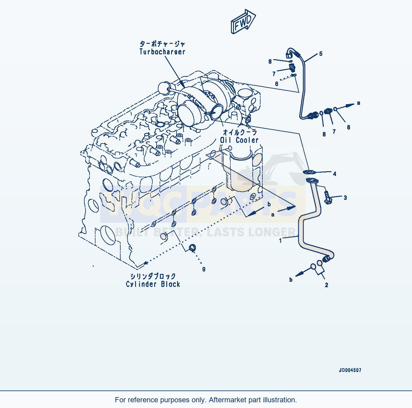 Komatsu WA320-6 Turbocharger Oil Piping (Atp00-001001) parts diagram