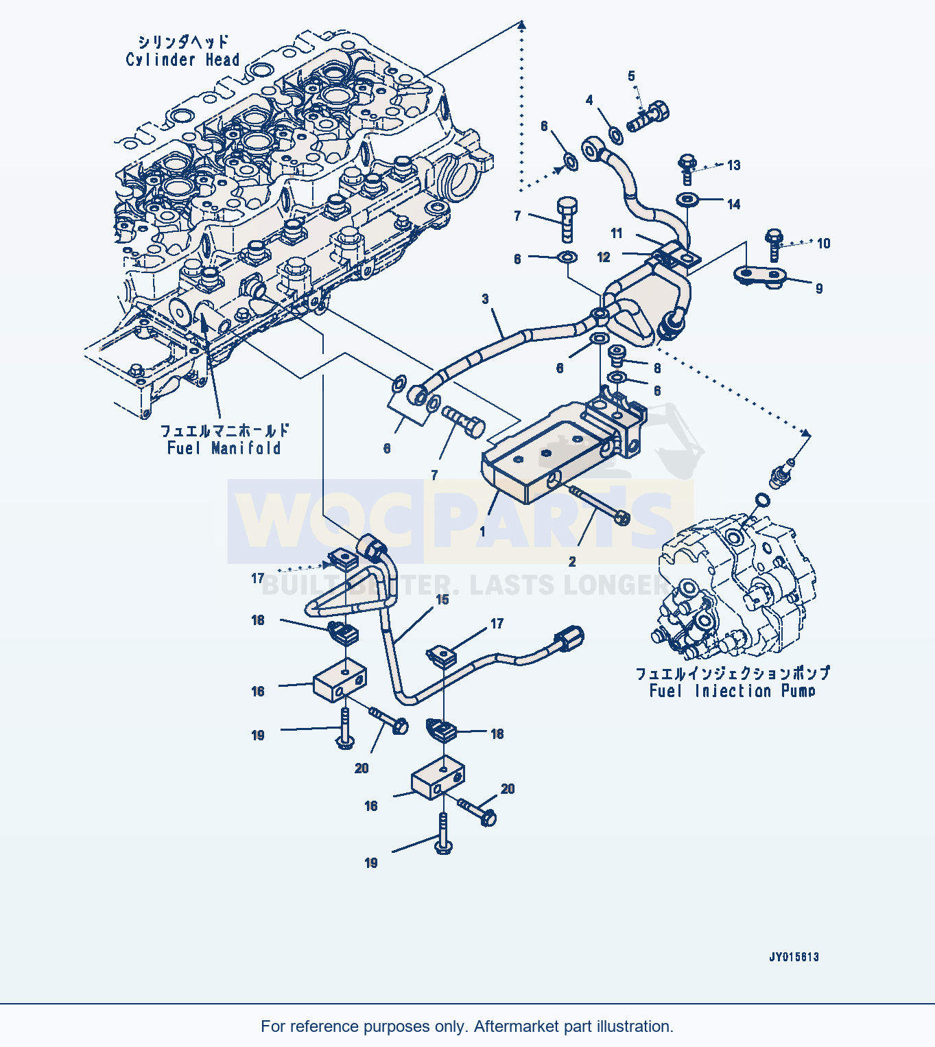 Komatsu WA320-6 Fuel Piping (Aft00-001001) parts diagram