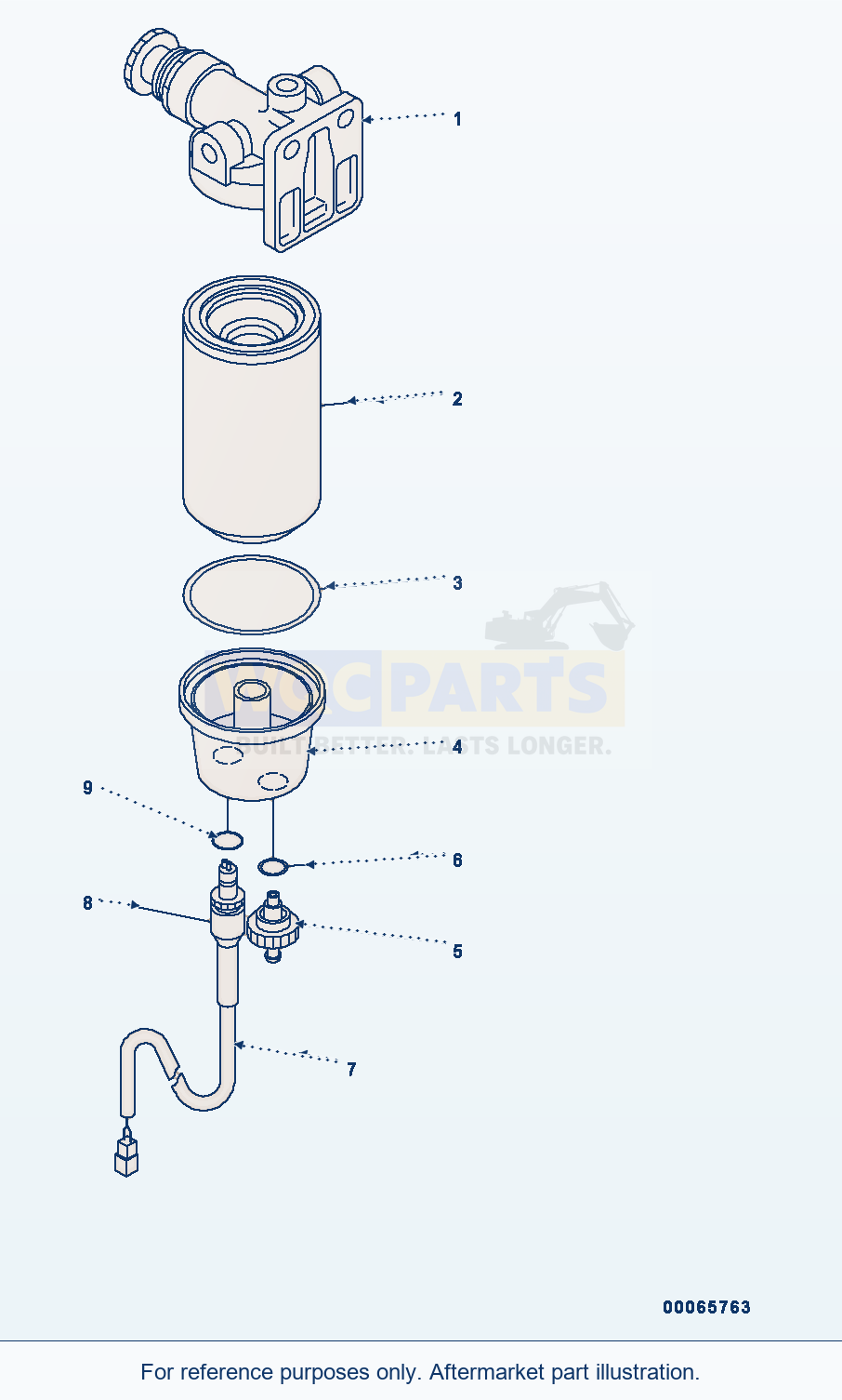 Komatsu WA320-6 Fuel Pre-Filter Serial H62051 - UP parts diagram