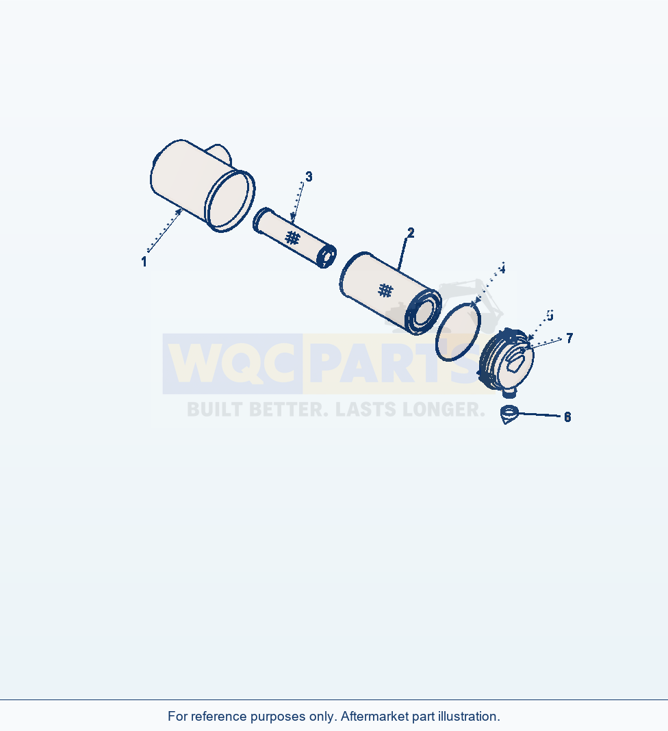 Komatsu WA320-6 Air Cleaner Complete Assembly parts diagram