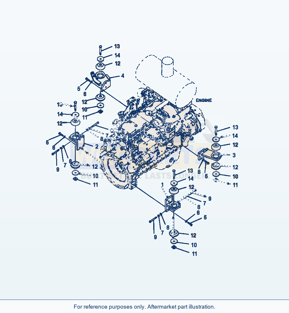 Komatsu WA320-6 Engine Mount Serial A35001-UP parts diagram