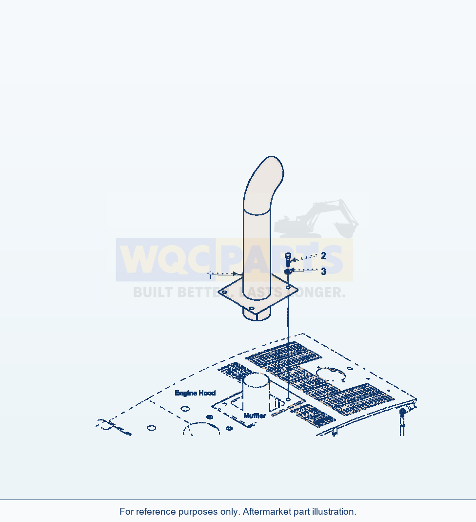 Komatsu WA320-6 Exhaust Pipe For Canopy parts diagram
