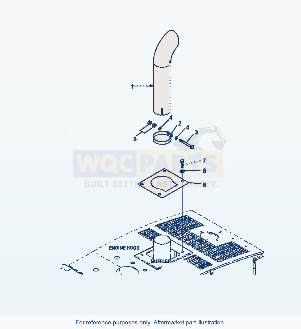 Komatsu WA320-6 Exhaust Pipe Serial A34001-UP parts diagram