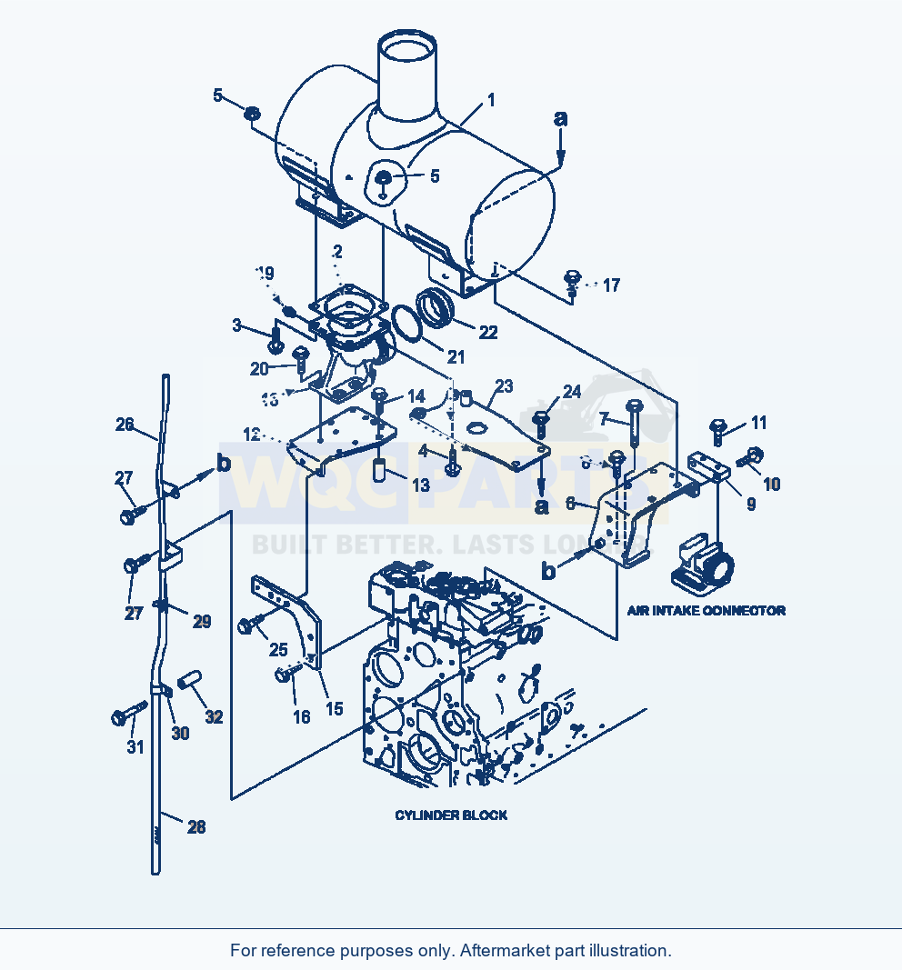 Komatsu WA320-6 Muffler And Mounting For 60 Amp Alternator parts diagram