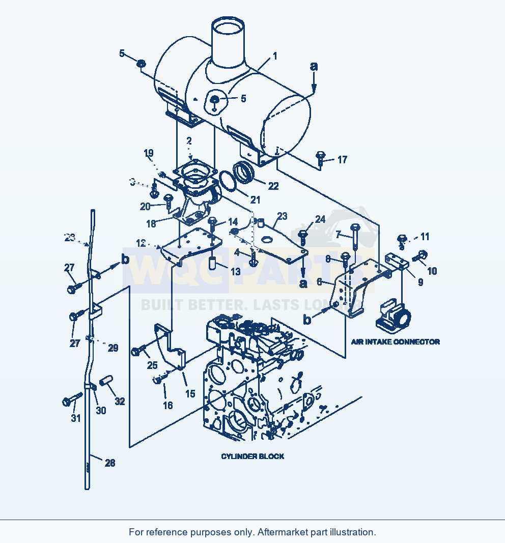 Komatsu WA320-6 Muffler And Mounting For 90 Amp Alternator parts diagram