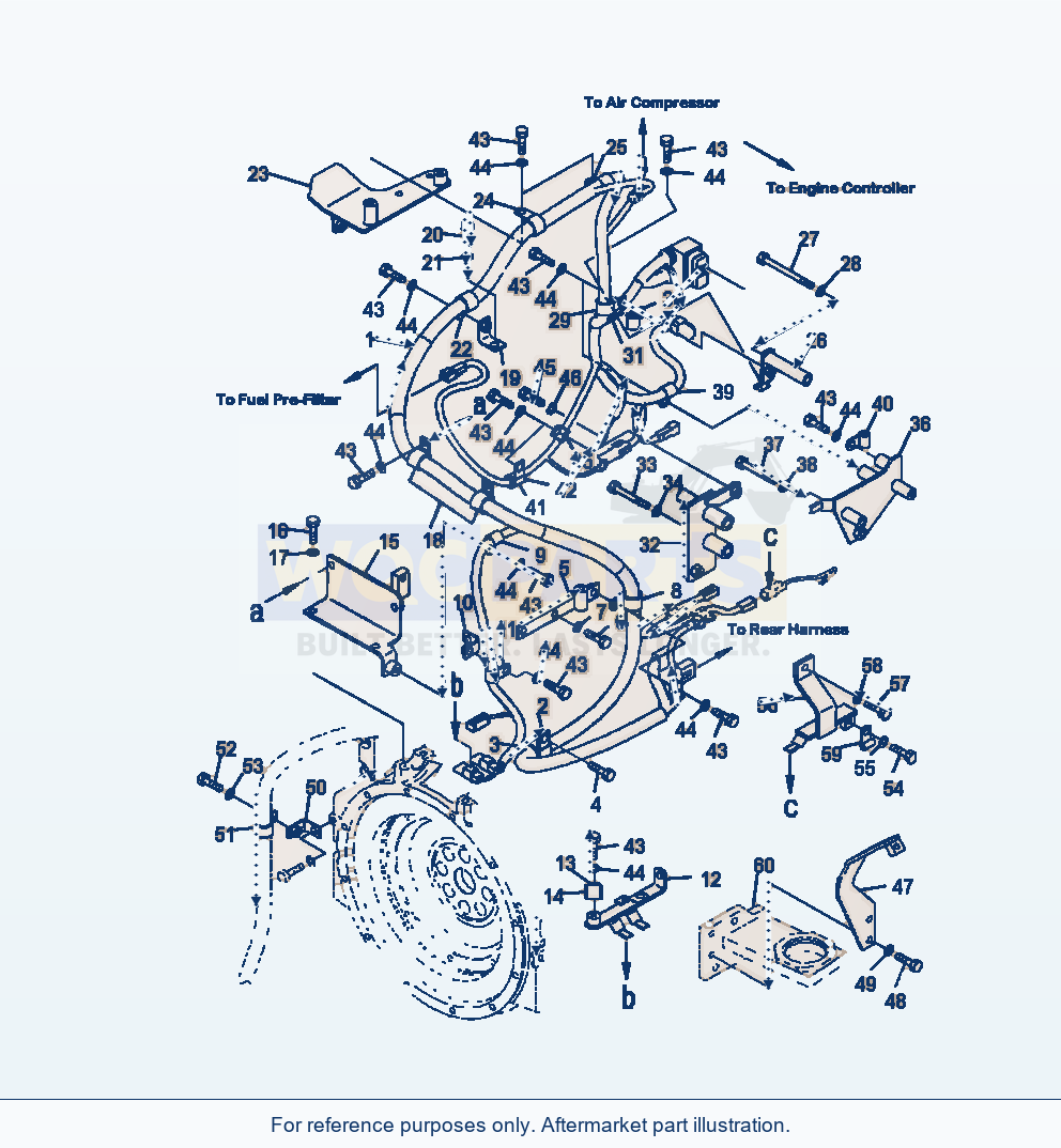 Komatsu WA320-6 Wiring Harness Engine parts diagram