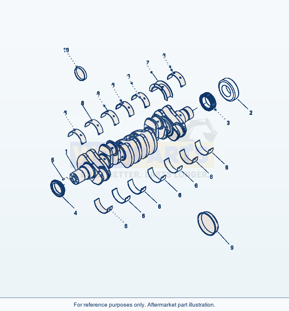 Komatsu WA320-6 Crankshaft Serial A35001-UP parts diagram