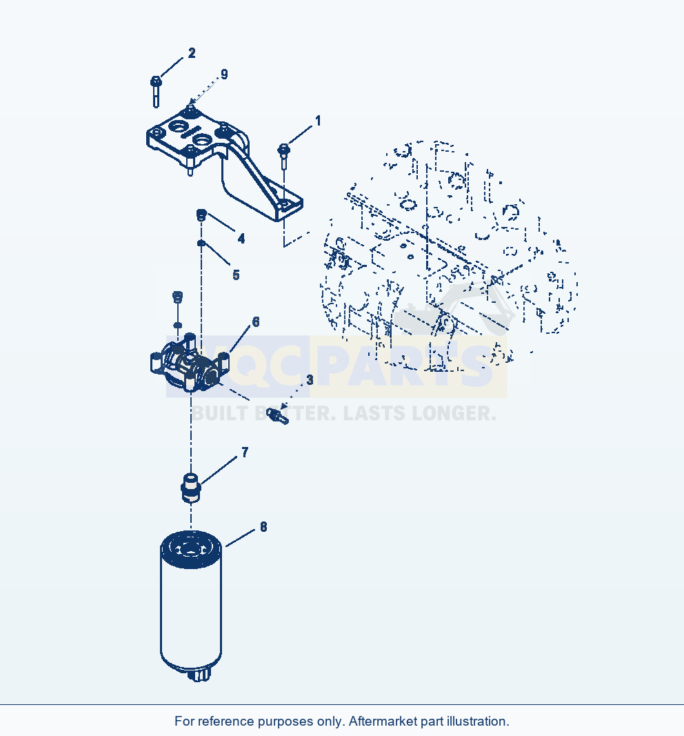 Komatsu WA320-6 Fuel Filter Serial A35001-UP parts diagram