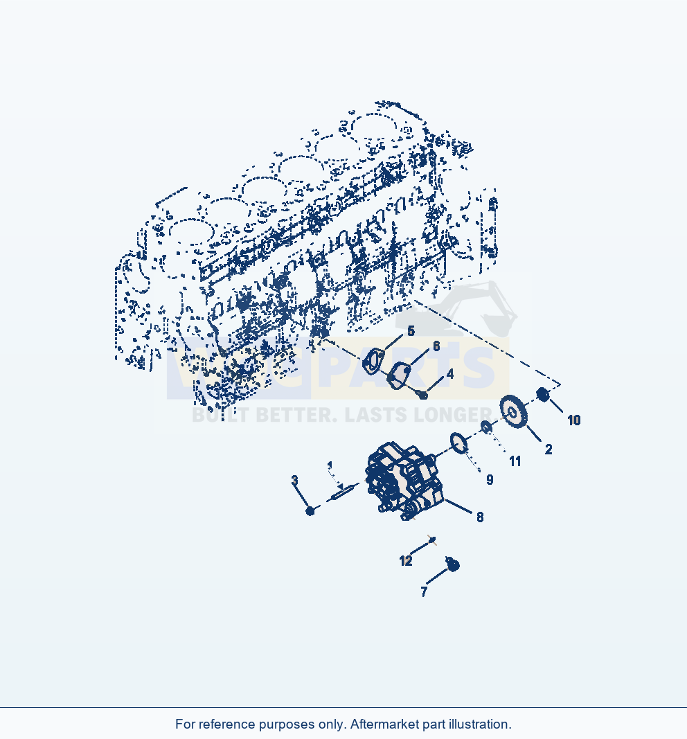 Komatsu WA320-6 Fuel Pump And Mounting parts diagram