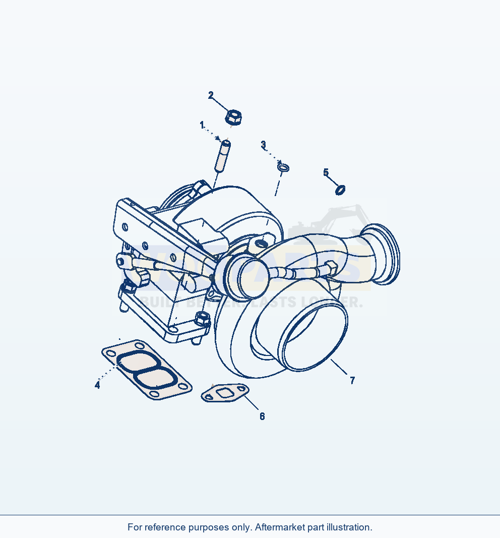 Komatsu WA320-6 Turbocharger Mounting Serial A34001-UP parts diagram