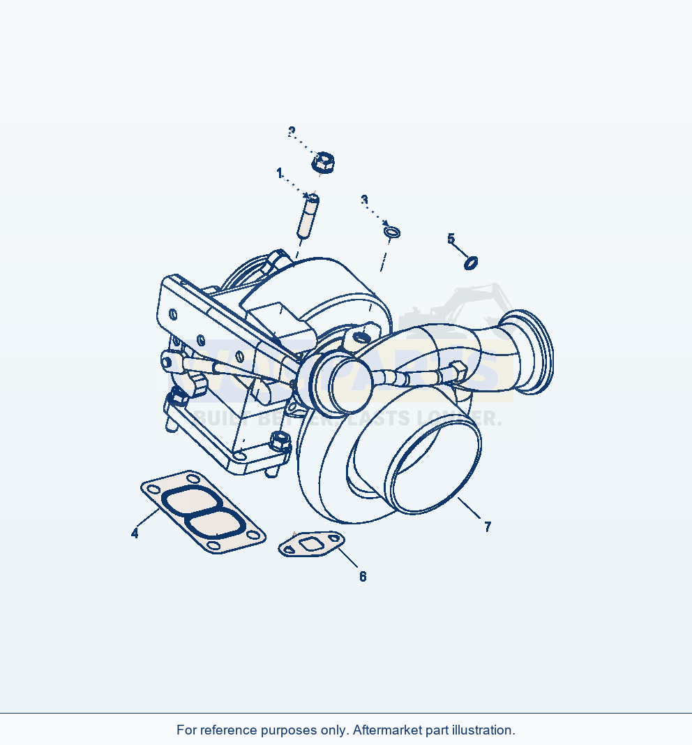 Komatsu WA320-6 Turbocharger Mounting Serial A35001-UP parts diagram