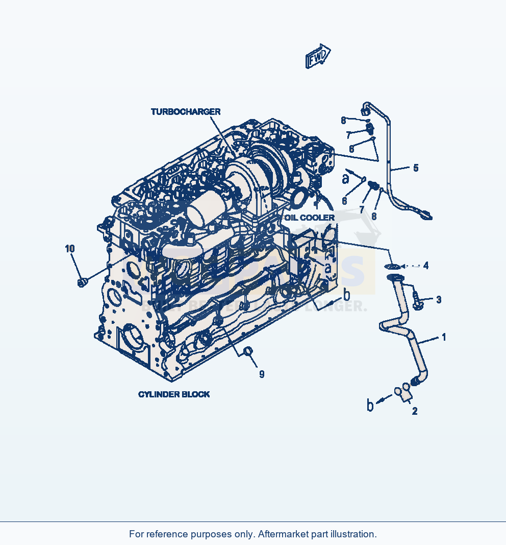 Komatsu WA320-6 Turbocharger Oil Piping Serial A35001-UP parts diagram