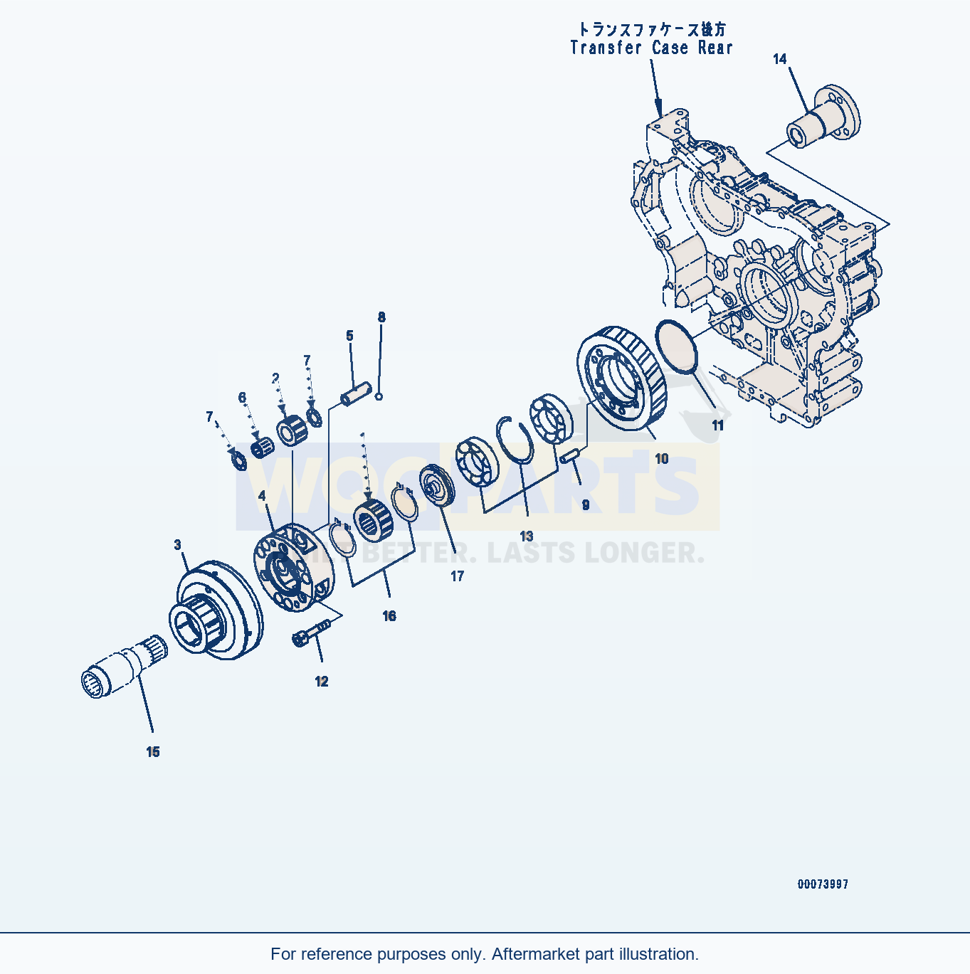 Komatsu WA320-6 Transfer, Shaft Bearing And Gear parts diagram