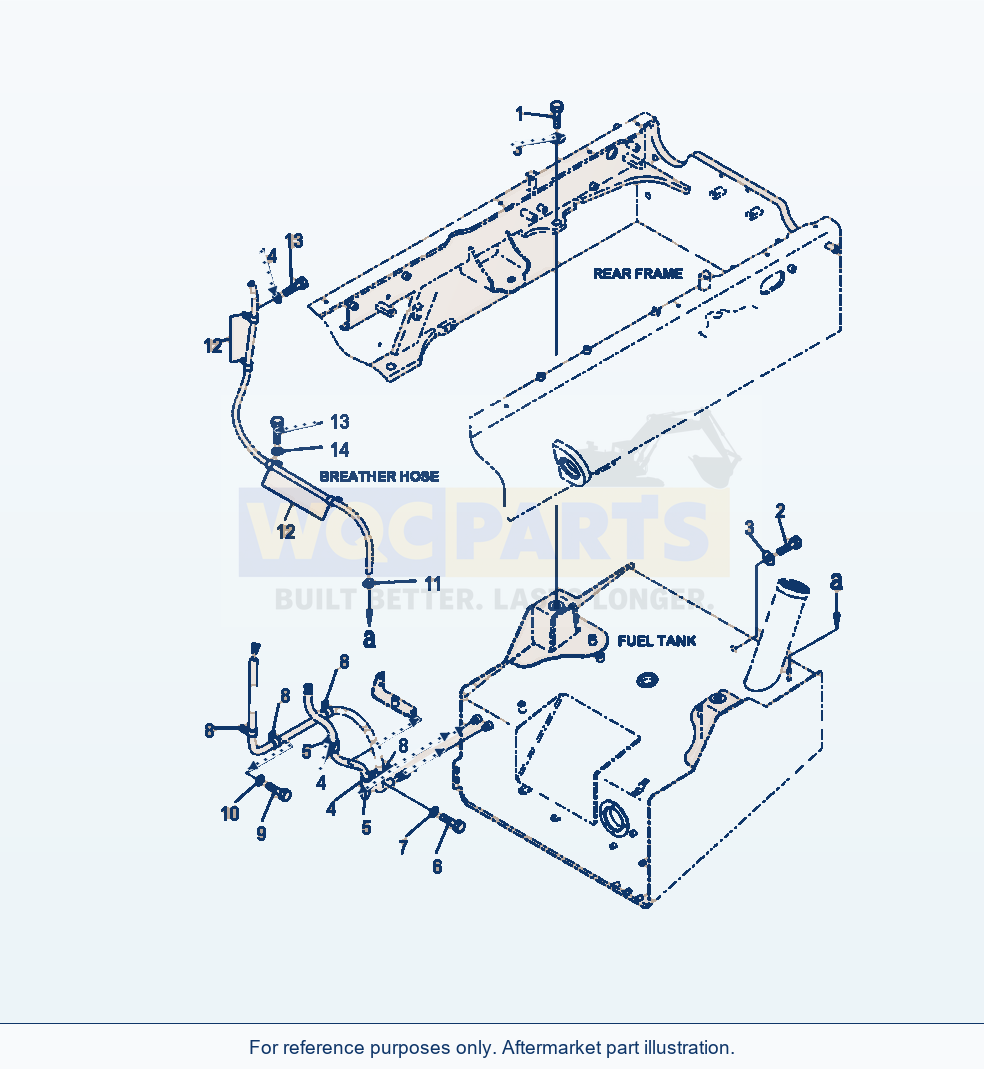 Komatsu WA320-6 Fuel Tank Mounting Serial A34001-UP parts diagram