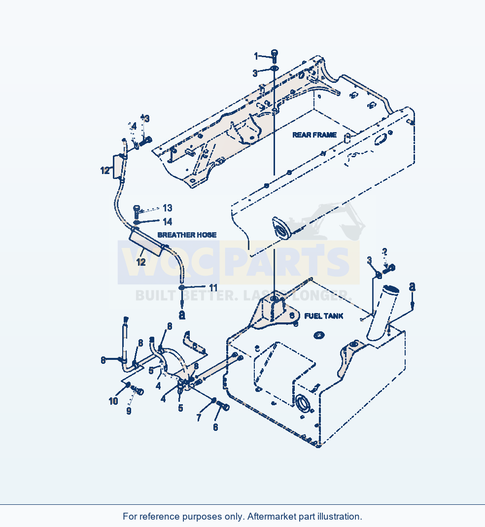 Komatsu WA320-6 Fuel Tank Mounting Serial A35001-UP parts diagram