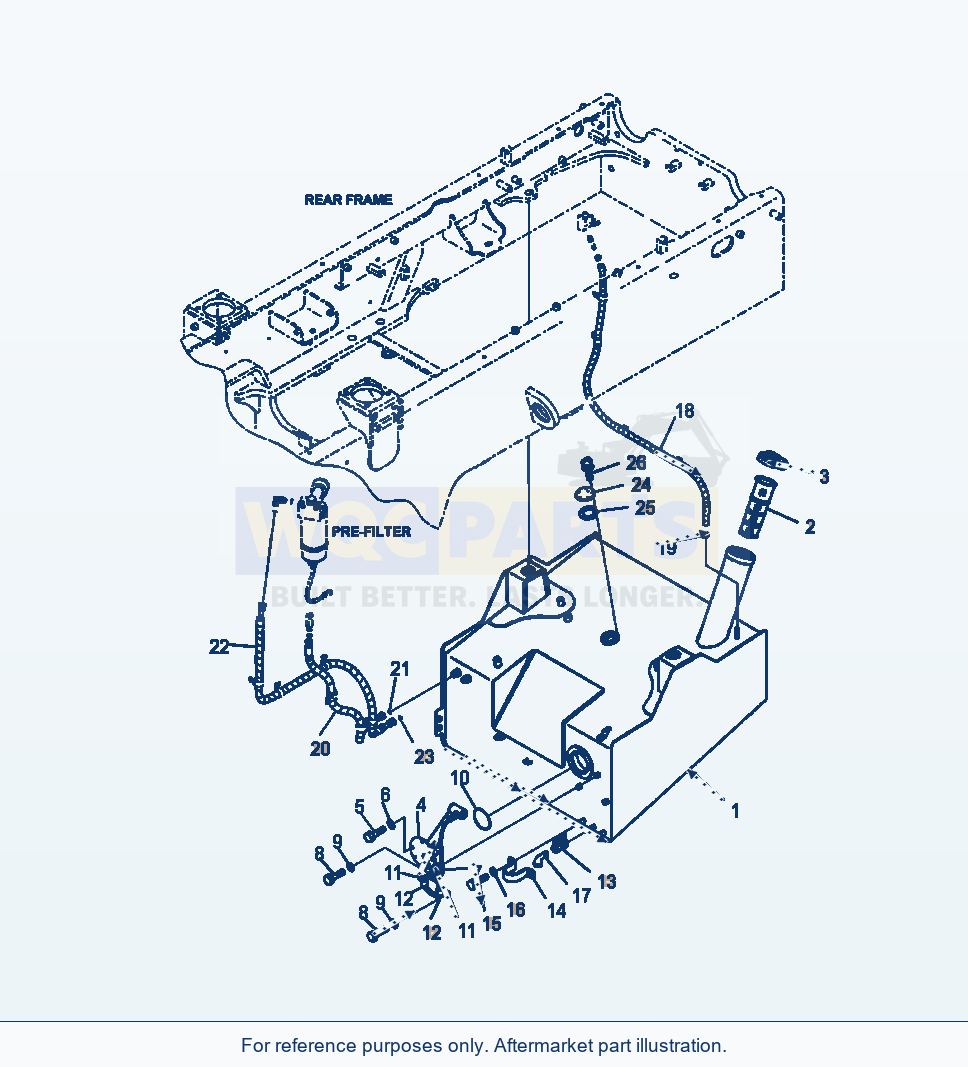 Komatsu WA320-6 Fuel Tank Tank, Level Sensor, And Fuel Lines parts diagram