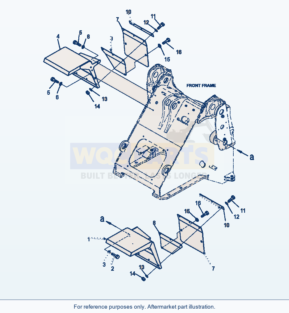 Komatsu WA320-6 Front Fender With Mud Guard parts diagram