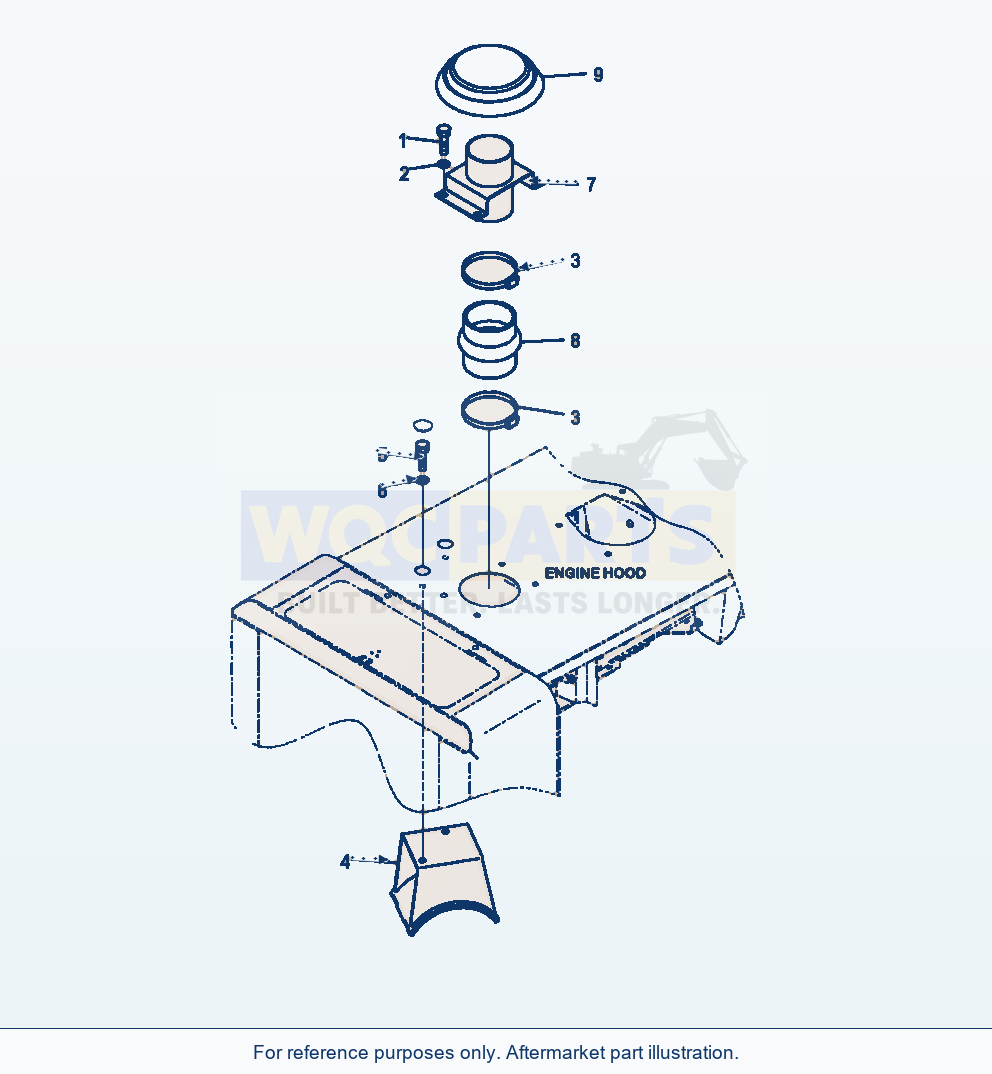 Komatsu WA320-6 Hood Air Cleaner Cap Serial A34001-UP parts diagram