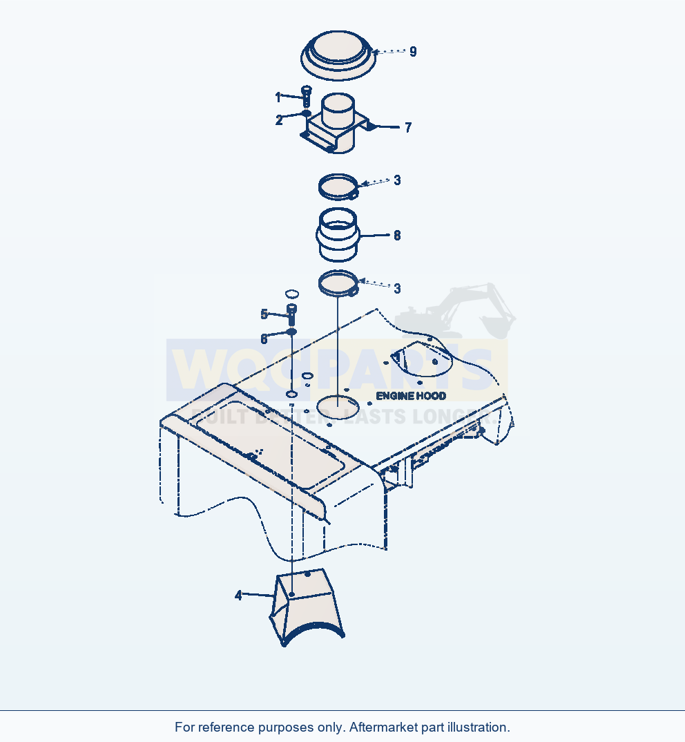 Komatsu WA320-6 Hood Air Cleaner Cap Serial A35001-UP parts diagram