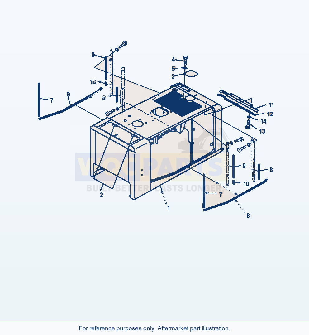 Komatsu WA320-6 Hood Assembly, Upper Baffle And Seals parts diagram