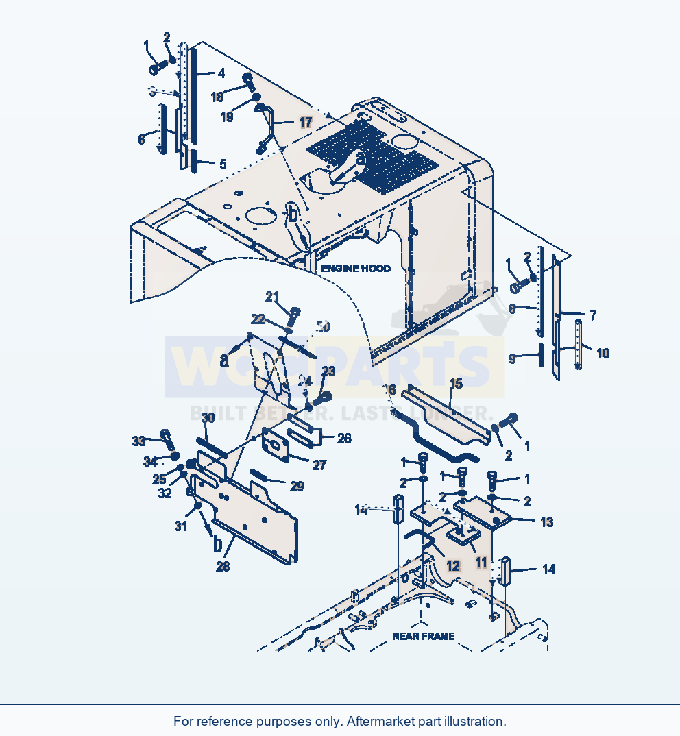 Komatsu WA320-6 Hood Baffle Plate parts diagram