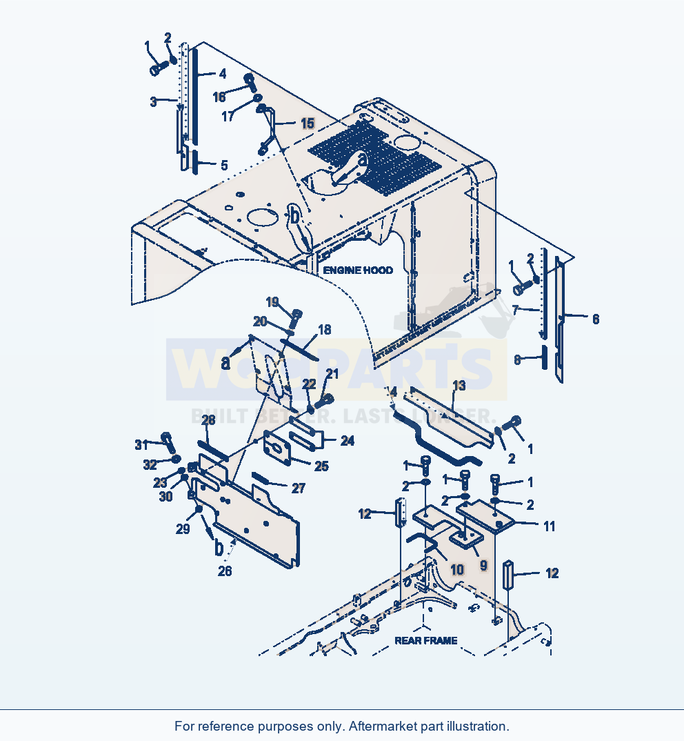 Komatsu WA320-6 Hood Baffle Plates parts diagram