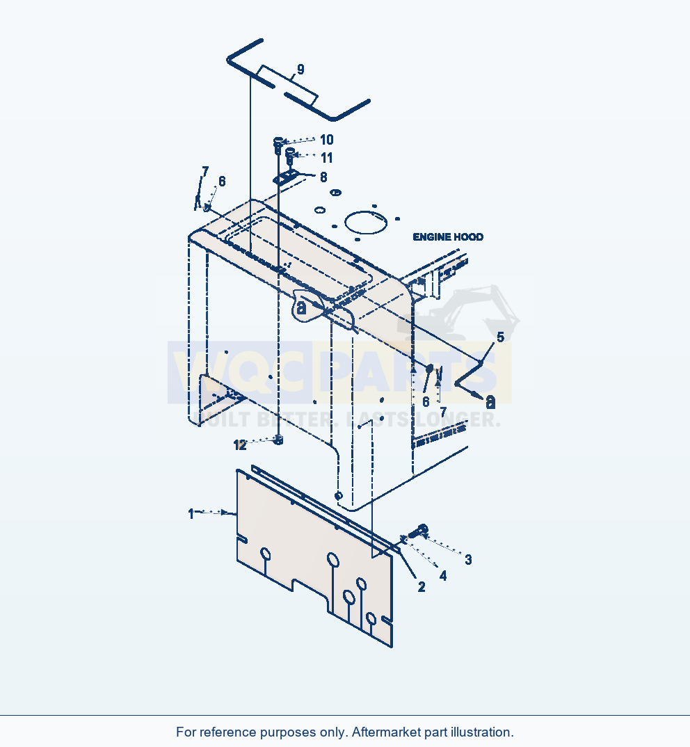 Komatsu WA320-6 Hood Bulkhead Baffle parts diagram