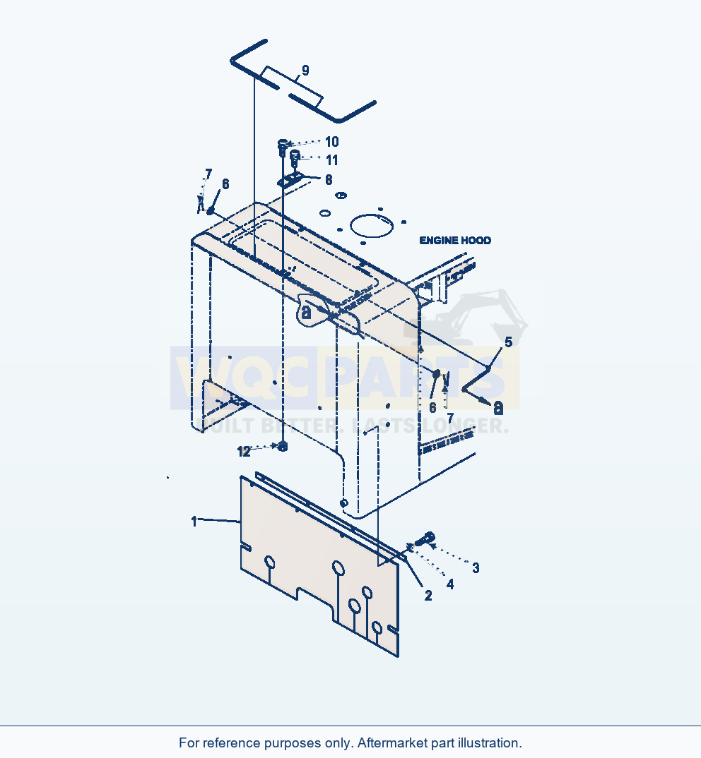Komatsu WA320-6 Hood Bulkhead parts diagram