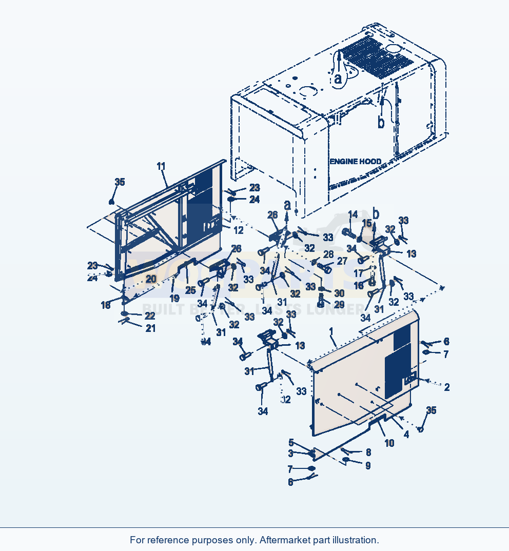 Komatsu WA320-6 Hood Door parts diagram