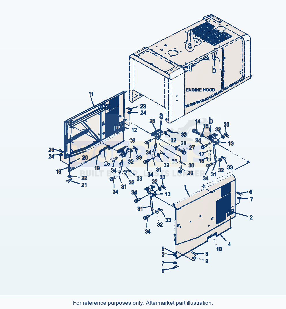 Komatsu WA320-6 Hood Engine Access Doors (Full Fender) parts diagram