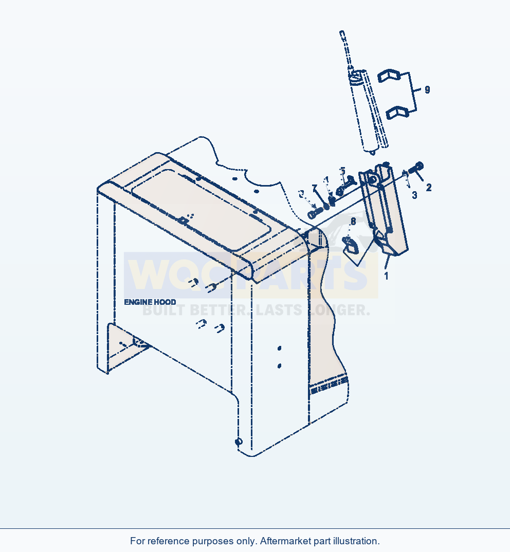 Komatsu WA320-6 Hood Grease Gun Holder Serial A35001-UP parts diagram