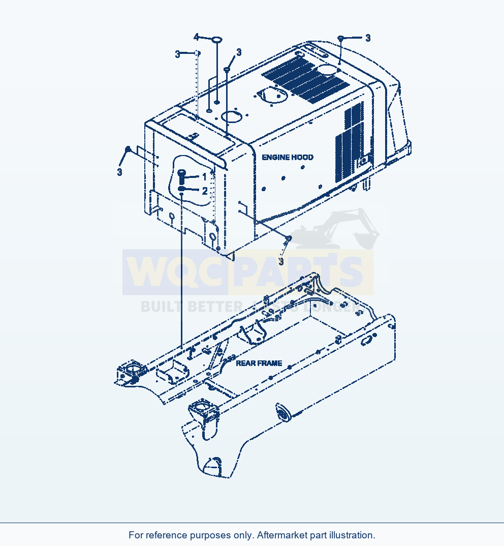 Komatsu WA320-6 Hood Mounting Serial A34001-UP parts diagram