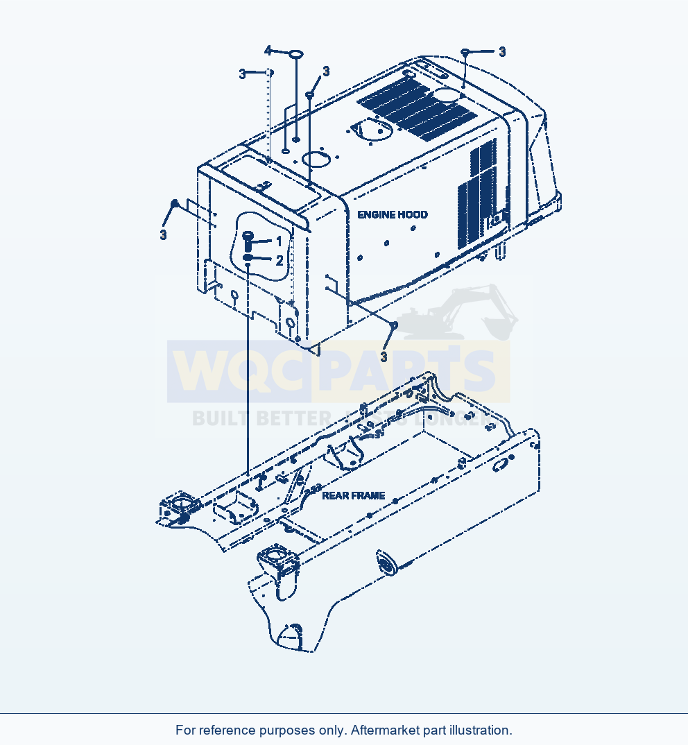 Komatsu WA320-6 Hood Mounting Serial A35001-UP parts diagram