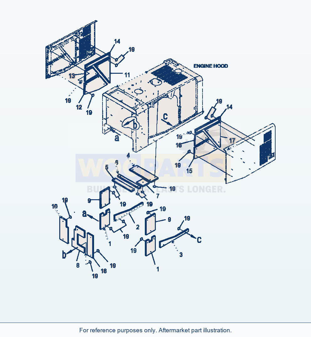 Komatsu WA320-6 Hood Noise Abatement Sheets parts diagram