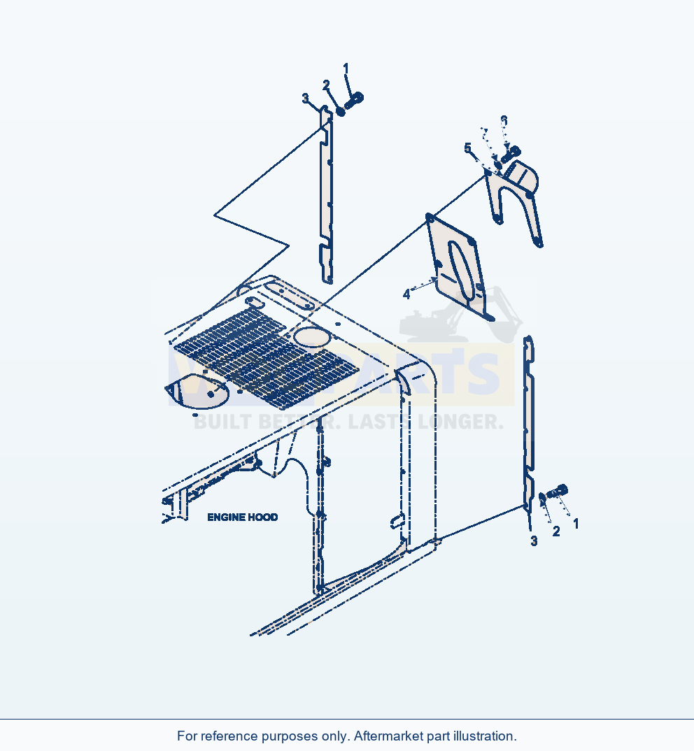 Komatsu WA320-6 Hood Radiator Baffles parts diagram