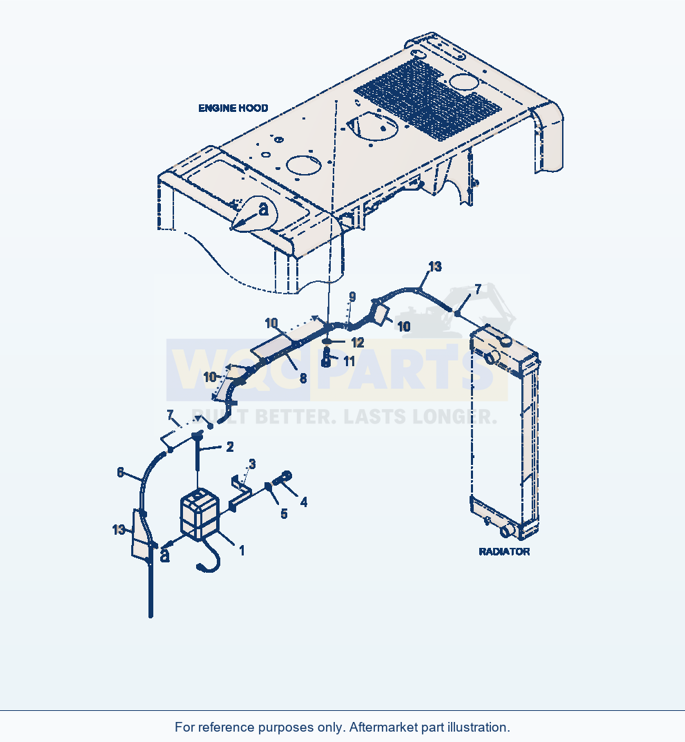 Komatsu WA320-6 Hood Radiator Piping parts diagram