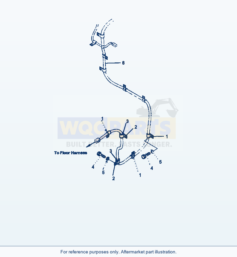 Komatsu WA320-6 Hood Washer Tank Harness Clamps parts diagram