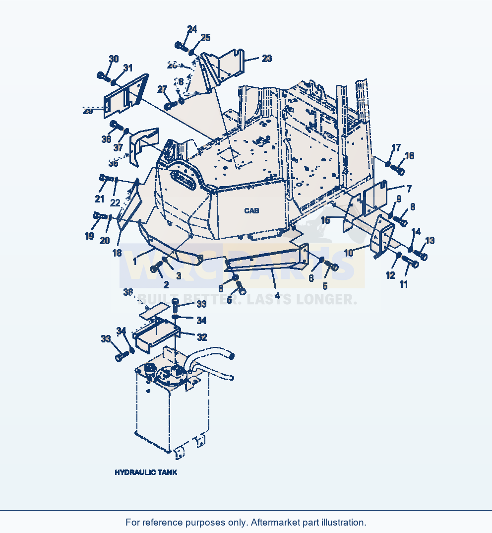 Komatsu WA320-6 Operators Compartment Floor Cover (Rops Cab) parts diagram