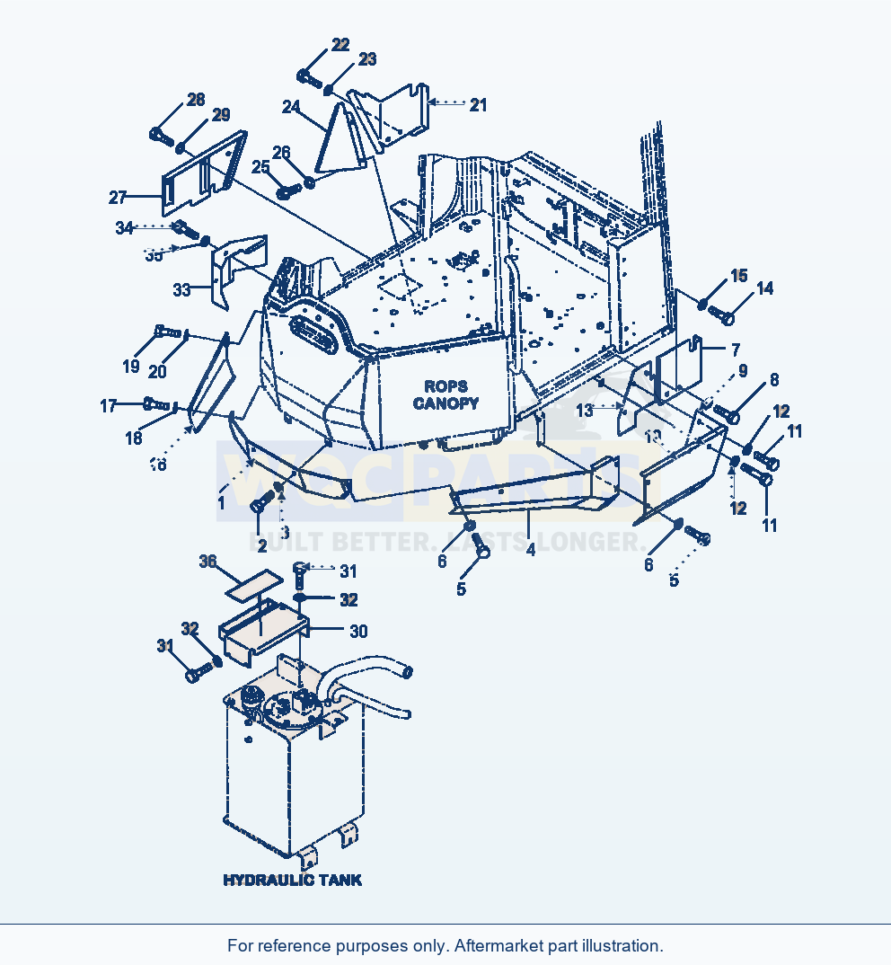 Komatsu WA320-6 Operators Compartment Floor Cover (Rops Canopy) parts diagram