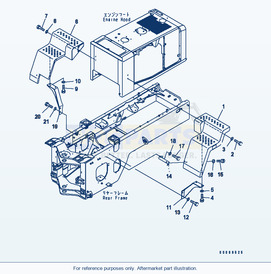 Komatsu WA320-6 Rear Fender (For Full Fender)(#70001-) parts diagram