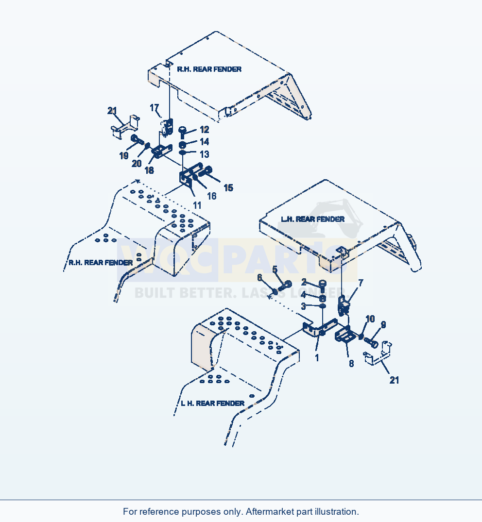 Komatsu WA320-6 Rear Fender Hook And Dovetail (Full Fender) parts diagram