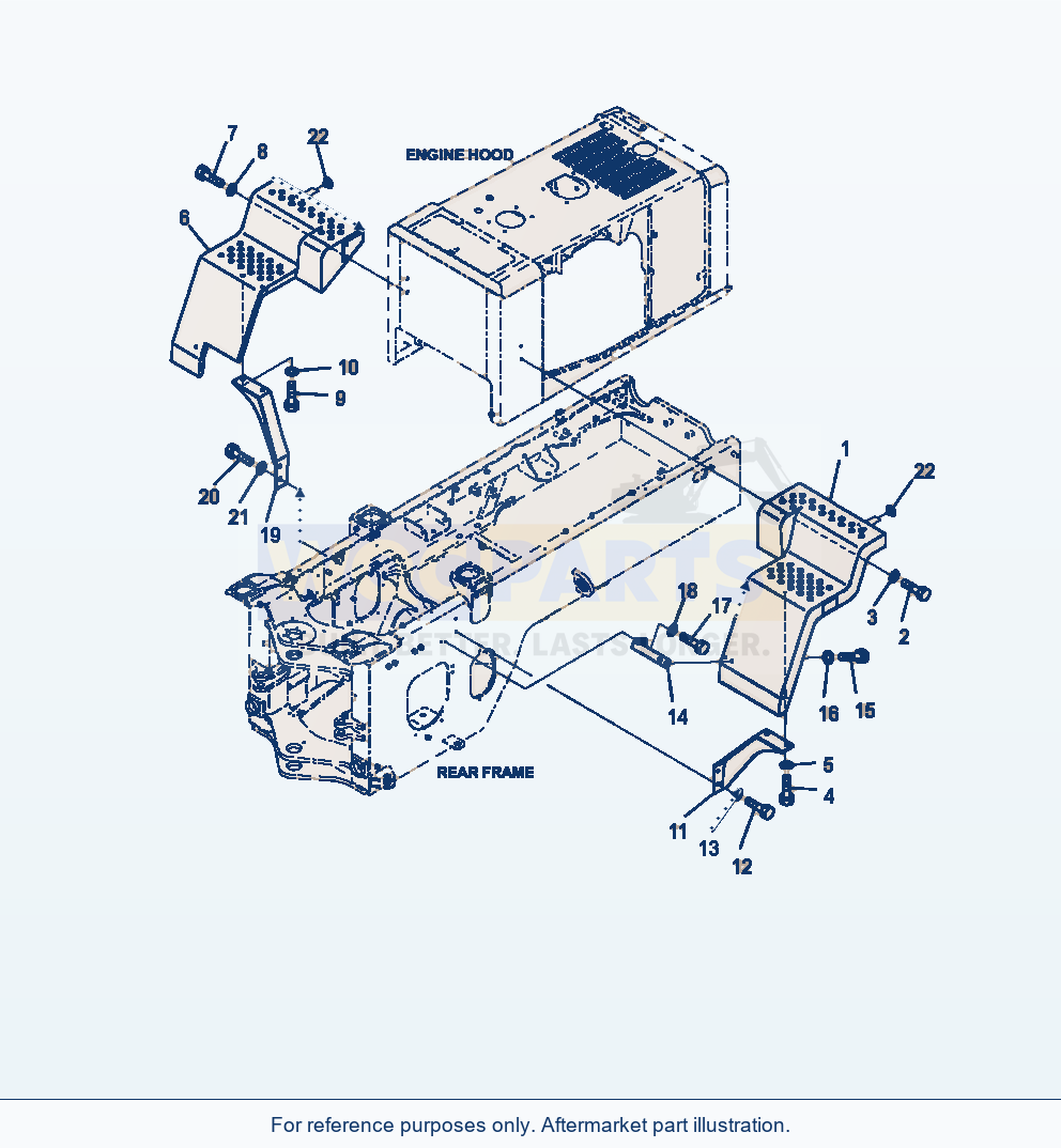 Komatsu WA320-6 Rear Fender parts diagram