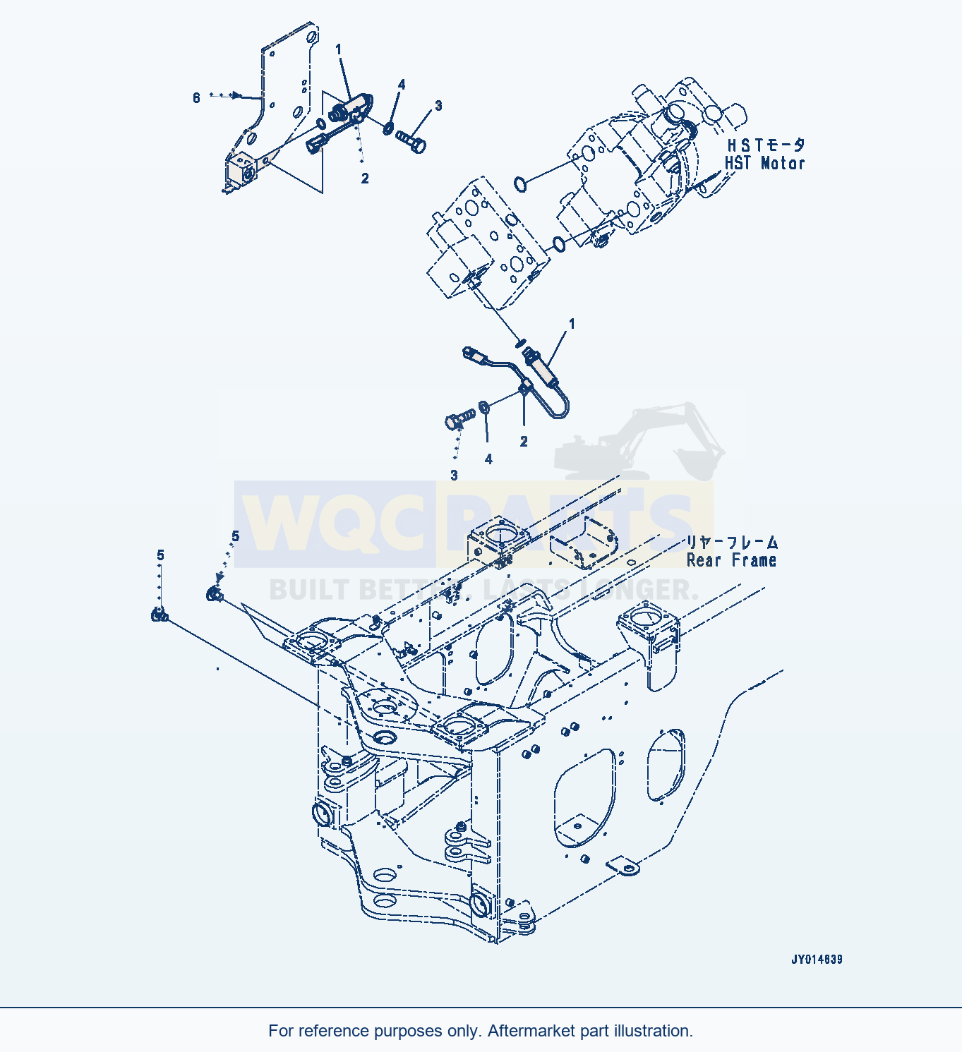 Komatsu WA320-6 Emergency Steering Piping, Mounting parts diagram