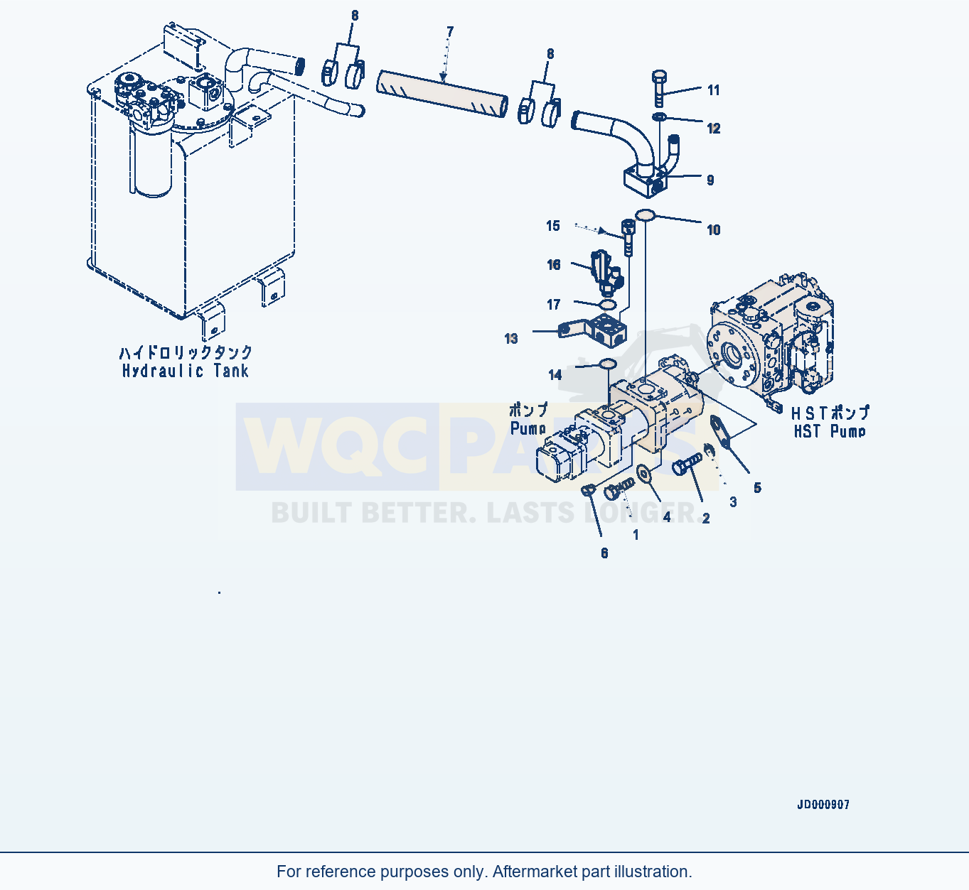 Komatsu WA320-6 Hydraulic Oil Pump, Suction Piping parts diagram