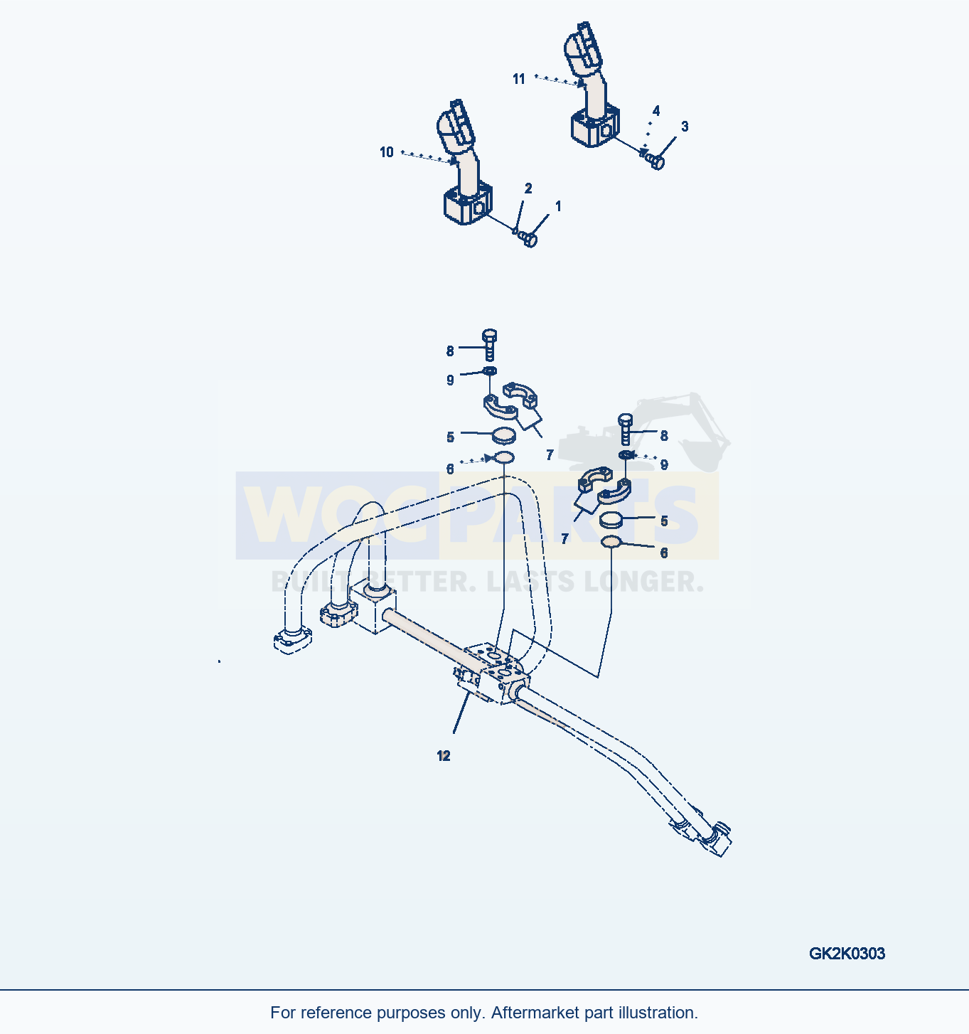 Komatsu WA320-6 Hydraulic Piping, Without.Quick Coupler, Plugs parts diagram