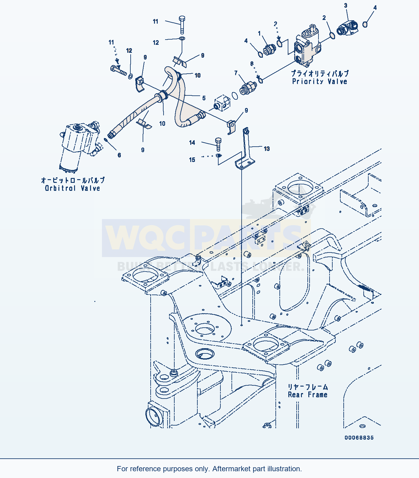 Komatsu WA320-6 Steering Control Valve, Drain Piping parts diagram